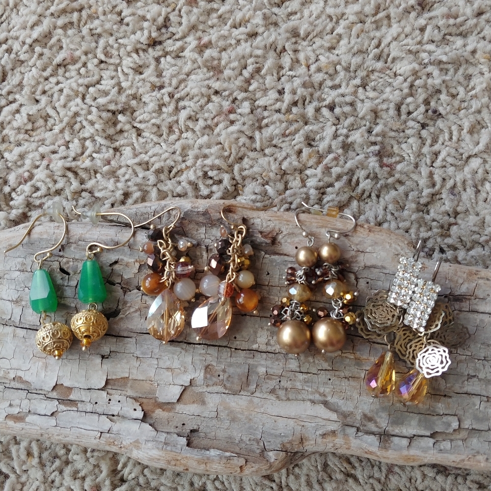 4 Sets Beaded Earrings